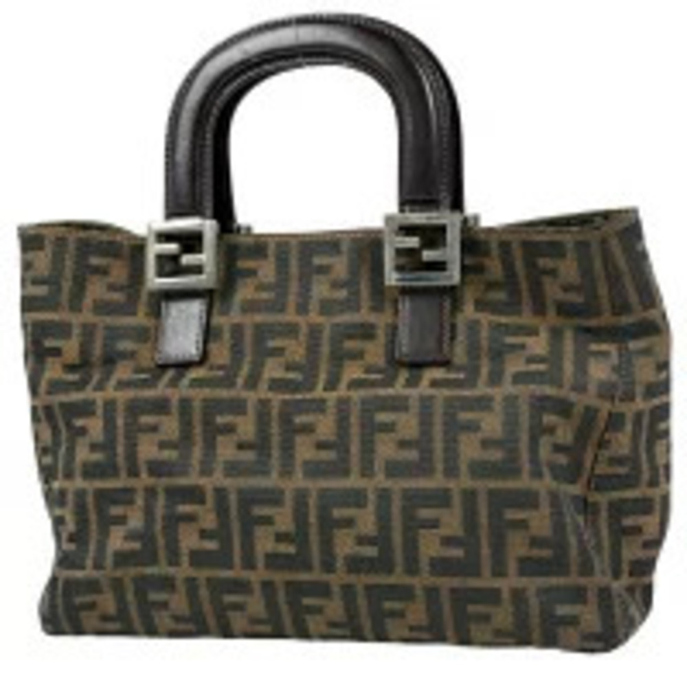 Fendi Zucca handbag tote bag canvas brown